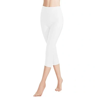 Abbildung von Libella 1er Pack Damen Leggings 3/4 Hose aus Baumwolle Capri mit Hohe Taille bunt Slim Fit Fitnesshose Mehrfarbig 4161 Weiß 3XL