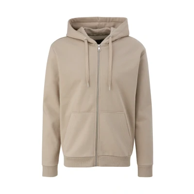 Abbildung von QS MIT Rippsaum Sweatjacke, Herren, Größe: XL, Beige