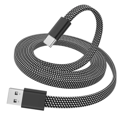 Abbildung von Magtame USB A zu C Kabel 1.5M flaches magnetisches Ladekabel, gewickeltes Kabel, einziehbares Typ Schnellladekabel, flexibles kompatibel für Phone 15 Pro Max, Samsung, Pad