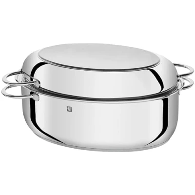 Abbildung von ZWILLING Plus Bräter mit Deckel, Induktionsgeeignet, Edelstahl, 8,5 Liter, Silber, 38 centimeters