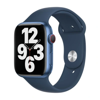 Abbildung von Apple Watch Armband Original Silikon und TPU (weich) Blau Geeignet für Series 1 9 / SE