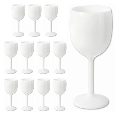 Abbildung von Schramm® Mehrweg Weingläser in weiß wählbar 6, 12, 24 oder 48 Stück Champagner Glas Sektflöten Sektkelch Stielglas Gläser Fassungsvermögen ca. 300ml, Größe:12