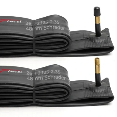 Abbildung von Fincci Paar Fahrradschlauch 26 x 2,125 2,35 Zoll 48mm Autoventil Schläuche, MTB Fahrrad Schlauch für Mountainbike Rennrad Hybrid 2er Pack