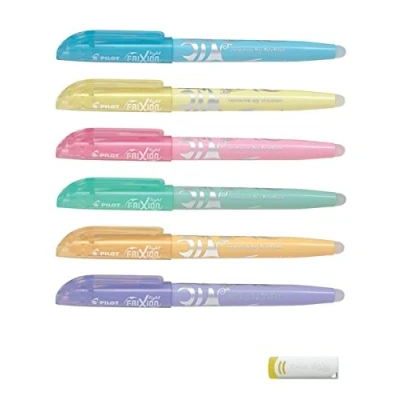 Abbildung von PILOT FriXion Light Soft, radierbarer Textmarker, 6er Set (Pastellpink, gelb, violett, blau, orange, grün), 1 Stück (6er Pack)