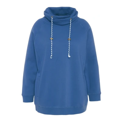 Abbildung von Ulla Popken MIT Raglanform BÜNDCHEN Lange ÄRMEL Sweatshirt, Damen, Größe: 46/48, Bleu jean