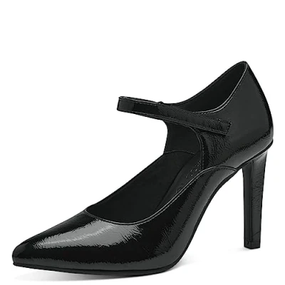 Abbildung von MARCO TOZZI Damen Pumps Spitz mit Riemen, Schwarz (Black Patent), 38