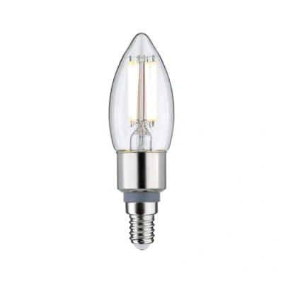 Abbildung von Paulmann 28777 LED Lampe Filament Kerze Dim to warm 5W dimmbar Leuchtmittel Klar Goldlicht bis Warmweiß 1800 3000K E14