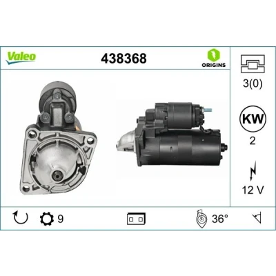 Abbildung von VALEO 438368 Anlasser 12 2 9 OPEL: Vectra C Caravan, Zafira B, Signum CC, FIAT: Grande Punto Hatchback, II Stilo Hatchback kfzteile,