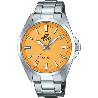 Abbildung von CASIO EDIFICE Quarzuhr, Armbanduhr, Herrenuhr, Edelstahlarmband, Datum, Neo Display, analog