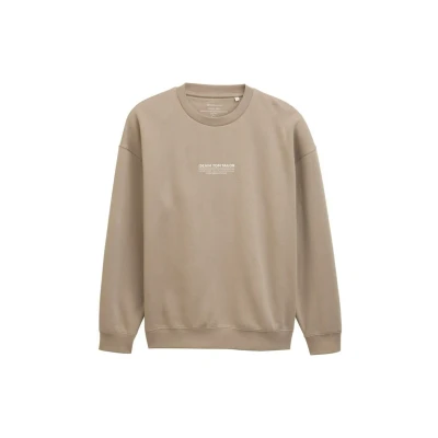 Abbildung von TOM Tailor Denim Relaxed Printed CREW NECK Sweatshirt, Herren, Größe: Small, Roasted nut brown