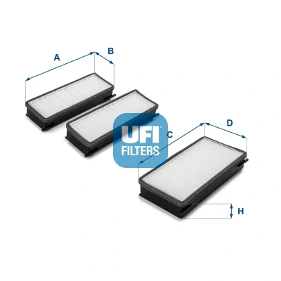 Abbildung von UFI 54.172.00 Innenraumfilter Aktivkohlefilter 291 95 30 CITROËN: C4 I Grand Picasso, Picasso 1, 2, PEUGEOT: 5008