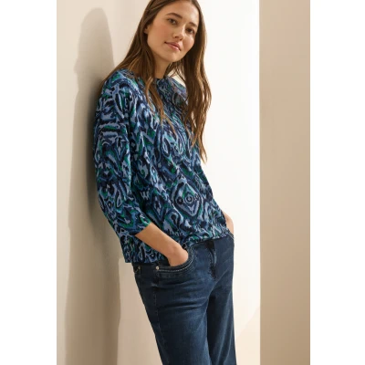 Abbildung von CECIL Damen B322926 Gemustertes Shirt, universal Blue, M