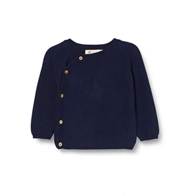 Abbildung von Sterntaler Unisex Kinder Gots strikket jakke Strick Jacke mit seitlicher Knopfleiste und Stern Motiv, Marine, 86 EU