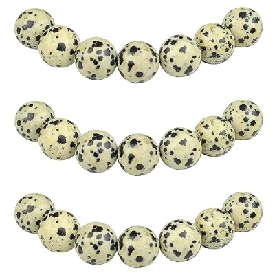 Abbildung von MJDCB Perlen zum Auffädeln 4mm 85 stück Leopardenfell Stein Halbedelsteine mit Loch Natürliche Lose Runde Steinperlen für Herstellung Schmuck Armbänder Halsketten