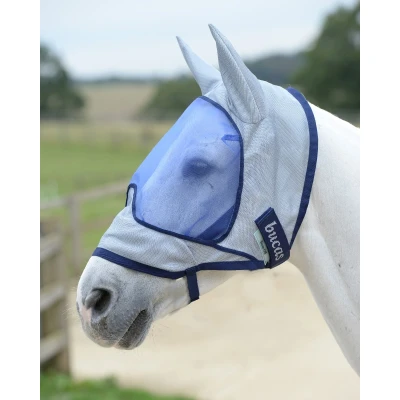 Abbildung von Bucas Buzz Off Fliegenmaske Delux mit Ohren Blau M
