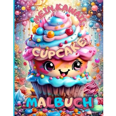 Abbildung von Mein Kawaii Cupcake Malbuch: Spaß für Kinder Jugendliche und Erwachsene Entdecke die Magie von Entzückenden Backwaren zum Ausmalen