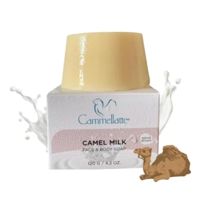Abbildung von Cammellatte Kamelmilch Seife Naturseife als Duschseife Damen, Männer, Haarseife festes Duschgel, Shampoo, Gesichtsseife Natürlicher Duschbrocken Stück 120 g