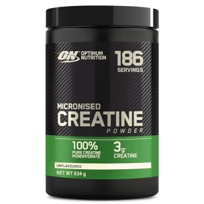 Abbildung von Optimum Nutrition mikronisiertes Kreatin Pulver, 100% reines Monohydrat Pulver für Leistung und Muskelkraft, ohne Geschmack, 186 Portionen, 634 g