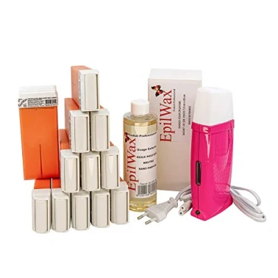 Abbildung von EpilWax Royal Enthaarungsset Komplett mit: Professionellem Wachswärmer,12 Roll On Wachs 100 ml Argan Enthaarungsstreifen, 1 Flasche 250 Öl nach der Enthaarung (Royal Serie 12)