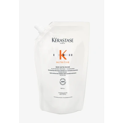 Abbildung von Kérastase Nutritive Bain Satin Riche, Feuchtigkeitsspendendes Haarbad bei trockenem bis sehr Haar, Reichhaltige, revitalisierende Haarpflege, Nachfüllpackung, 500 ml