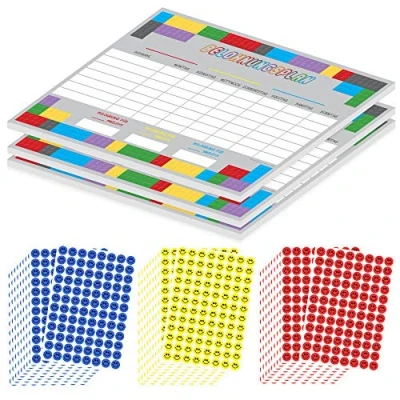 Abbildung von PRICARO Belohnungsplan &quot;Bausteine&quot;, magnetisch, A4, 25 Blatt, 3 Stück