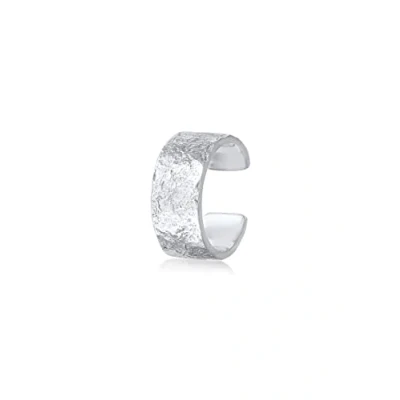 Abbildung von Elli Earcuff Silber 925 Ohrmanschette Damen Ohrringe für Frauen Ohrklemme Gehämmert Durchmesser 10mm Helix 0305141222