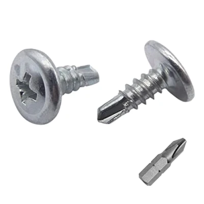 Abbildung von (400 Stück) Verzinkter Stahl 4,2 x 13 mm Schrauben, Kreuzschlitz modifizierter Halsspannkopf, Selbstbohrende Blechschraube, Selbstschneidend (400, mm)