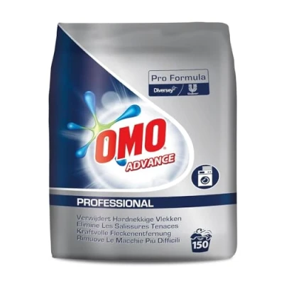 Abbildung von Omo Professional Waschmittel für gewerbliche Ansprüche und professionelle Reinigung Phosphatfreies Vollwaschmittel mit aktivem Fett Fleckenlöser, 14,25 kg / 150 Wäschen