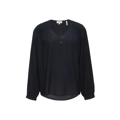 Abbildung von s.Oliver MET Gesmokte Details Bluse, Damen, Größe: 34, Navy
