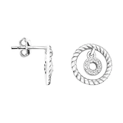Abbildung von SOFIA MILANI Damen Ohrringe 925 Silber mit Zirkonia Steinen Kreis Ohrstecker 21015