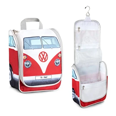 Abbildung von Board Masters VW Collection Volkswagen Aufhängbarer Kulturbeutel Bad Hänge Reise Wasch Tasche im T1 Bulli Bus Design (Classic Bus/Rot)