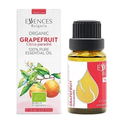 Abbildung von Essences Bulgaria Bio Grapefruit Ätherisches Öl 15ml Citrus paradisi 100% Naturrein Unverdünnt Therapeutischer Grad Aromatherapie Kosmetik Tierversuchsfrei Gentechnikfrei Vegan