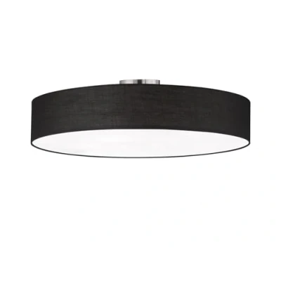 Abbildung von Trio Leuchten Deckenleuchte Hotel 603900502, Metall Nickel matt, Stoffschirm schwarz, exkl. 5x E27