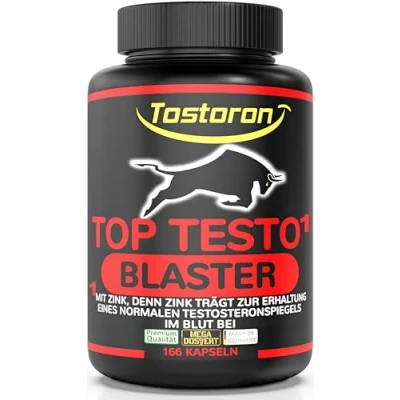 Abbildung von Tostoron TURBO TESTO BLASTER 166 Kapseln MACA SCHWARZ, L Arginin, Tribulus, Citrullin, Granatapfel, Cordyceps, Ginseng, Ginkgo, Bockshornklee, Pinienrinde, Vitamin C+B5, Selen, Zink 1 Dose(1x134,1g)