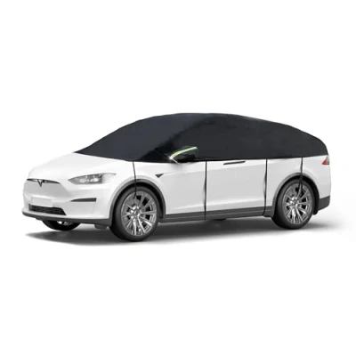 Abbildung von Walser Abdeckplane Auto All Weather, wasserdicht, 100% wetterfeste Abdeckplane, Autoabdeckung Outdoor, Autoplane Halbgarage Größe 6 Kombi schwarz