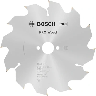 Abbildung von Bosch 1x PRO Wood Kreissägeblatt für Akku Handkreissägen (für Weichholz, Hartholz, Ø mm, Professional Zubehör Handkreissäge)