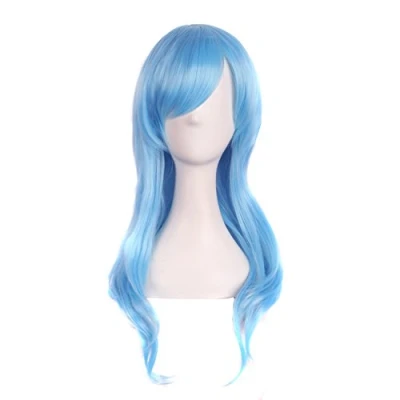 Abbildung von MapofBeauty 28&quot; langes lockiges Haarspitzen Kostüm Cosplay Perücke (azurblau)