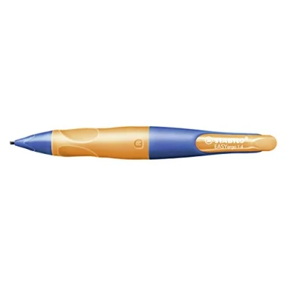 Abbildung von Ergonomischer Druck Bleistift für Rechtshänder STABILO EASYergo 1.4 in ultramarinblau/neonorange inkl. 3 dünner Minen Härtegrad HB