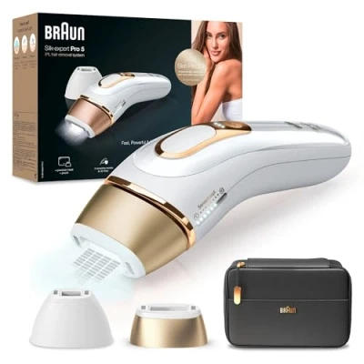 Abbildung von Braun IPL Silk Expert Pro 5 Haarentfernungsgerät Damen/Herren, 2 Aufsätze, sichtbare Haarentfernung, Designed In Germany, Alternative zu Laser PL5140, weiß/gold