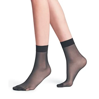 Abbildung von FALKE Damen Socken Seidenglatt 15 DEN W SO transparent einfarbig 1 Paar, Grau (Graphite 3146), 39 42
