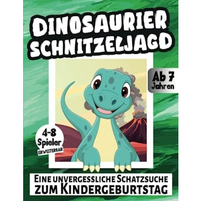 Abbildung von Dinosaurier Schnitzeljagd: Eine unvergessliche Schatzsuche zum Kindergeburtstag ab 7 Jahren 4 8 Spieler erweiterbar