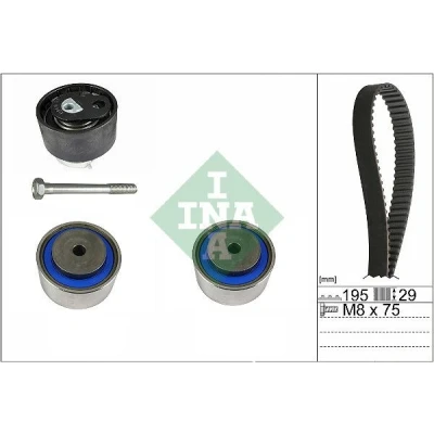 Abbildung von INA 530 0765 10 Zahnriemensatz 195 LAND ROVER: Discovery 3, Range Rover Sport, 4, PEUGEOT: 407 Saloon