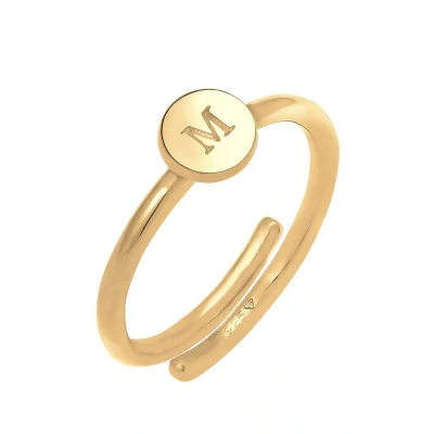 Abbildung von Elli Letter M Ring goldcoloured, Damen, Größe: 54, Gold coloured