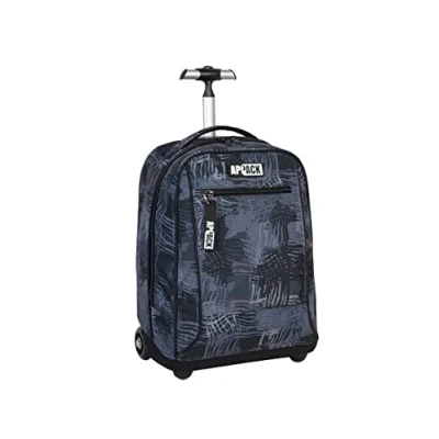 Abbildung von Appack Trolley, 2 in 1, Schulranzen mit Rollen, Rucksack Trolleyfunktion für Kinder, ab 1. Klasse, Schule, Reisen, Mädchen&amp;Jungen; schwarz/grau