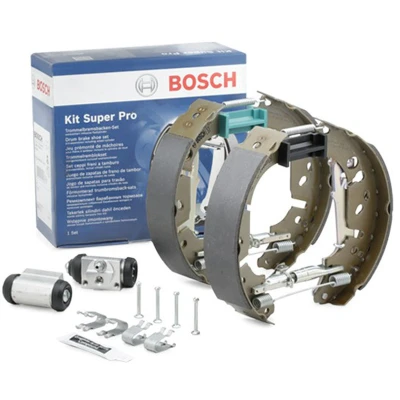 Abbildung von BOSCH 0 204 114 669 Bremsensatz, Trommelbremse mit Zubehör, Radbremszylinder OPEL: Corsa D Hatchback