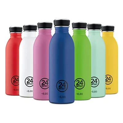 Abbildung von 24Bottles Urban Trinkflasche 1L, Wasserflasche 100% Versiegeltem Deckel, Umweltfreundliche Edelstahl, Sport Ultraleichte (Nicht Thermische), Italian Design, Brushed Steel