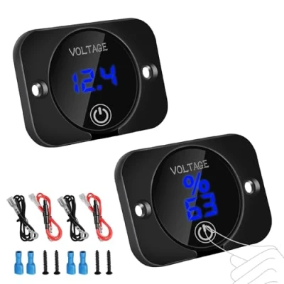 Abbildung von Linkstyle Batterieanzeige 12V, Spannungsanzeige 12V Voltanzeige, 12 Volt Anzeige, Batteriewächter Voltmeter Wasserdicht, Digital Auto Batterie Ladeanzeige