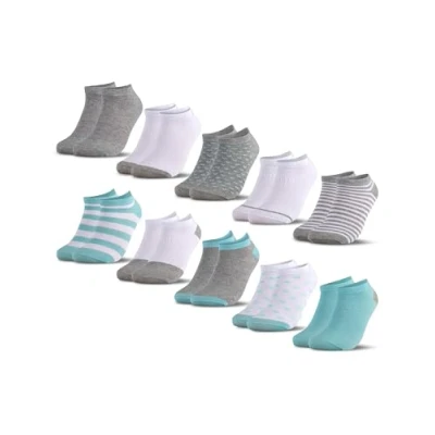 Abbildung von Occulto Jungen &amp; Mädchen Sneaker Socken 10er Pack (Modell: Mikl) Türkis Grau 23 26