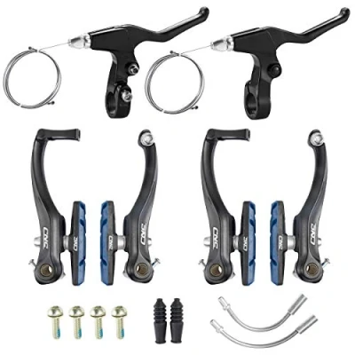 Abbildung von Chooee Fahrrad V Bremse,Aluminium Brake Bremsen Set + Bremshebel Schwarz/Blau