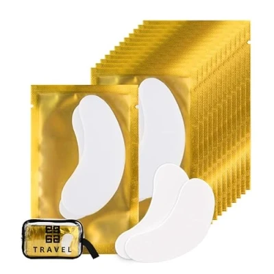 Abbildung von 250 Paare Augenpads für Wimpernverlängerung Wimpern Pads Augen Patches Pad Zubehör Under Eye for Eyelash Extensions Gut Bleiben Lunamoon (Gold250)
